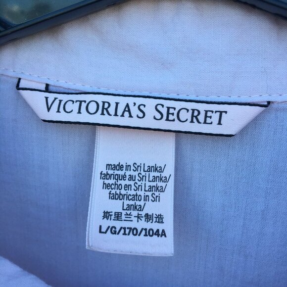 Victoria's Secret Button-Up Shirt Gown Large Pale Pink Long Sleeve Lace Trim - Picture 4 of 8